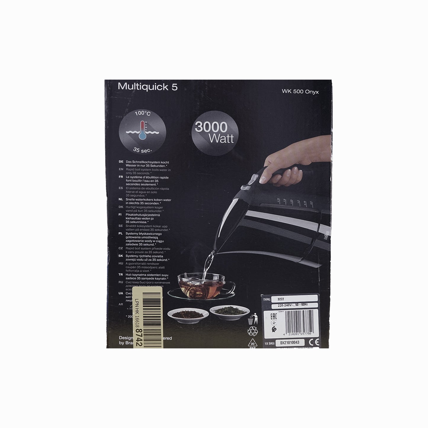 De'Longhi Braun MultiQuick 5 WK 500 Aquaexpress Wasserkocher