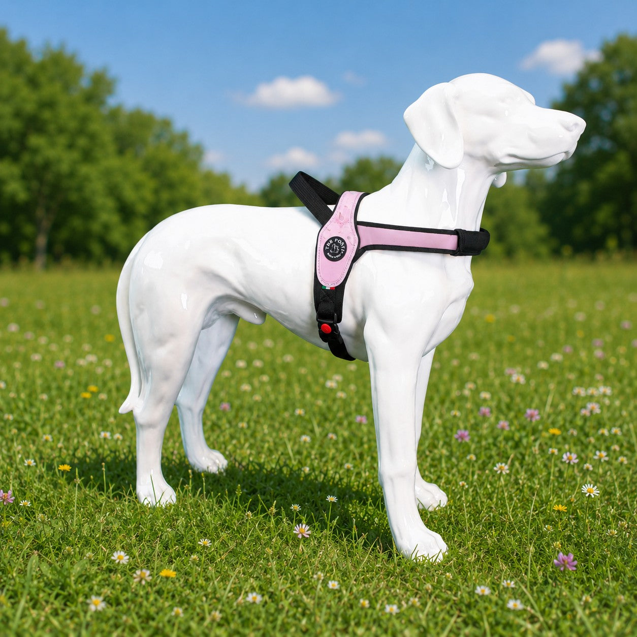 Hund trägt Treponti Primo Hundegeschirr Rosa