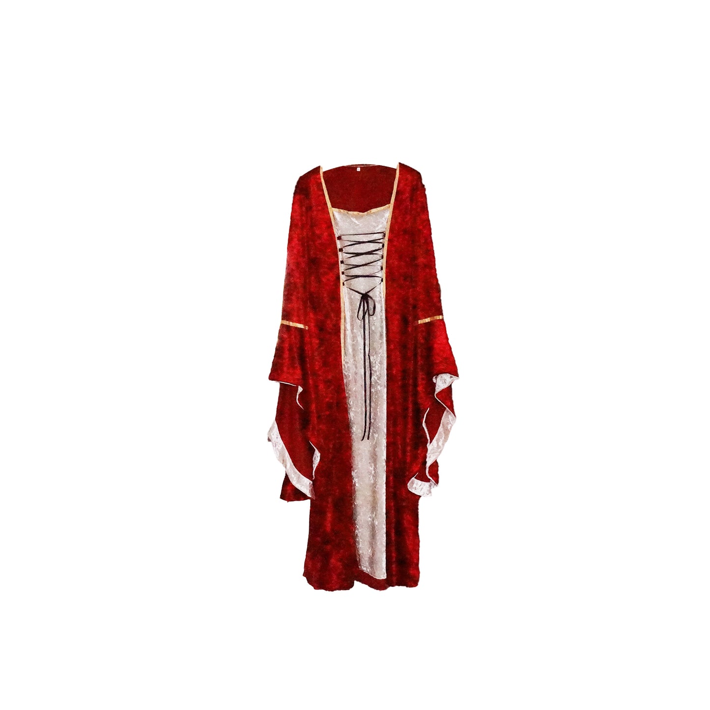 Mittelalter Kleid, rot-cremefarben