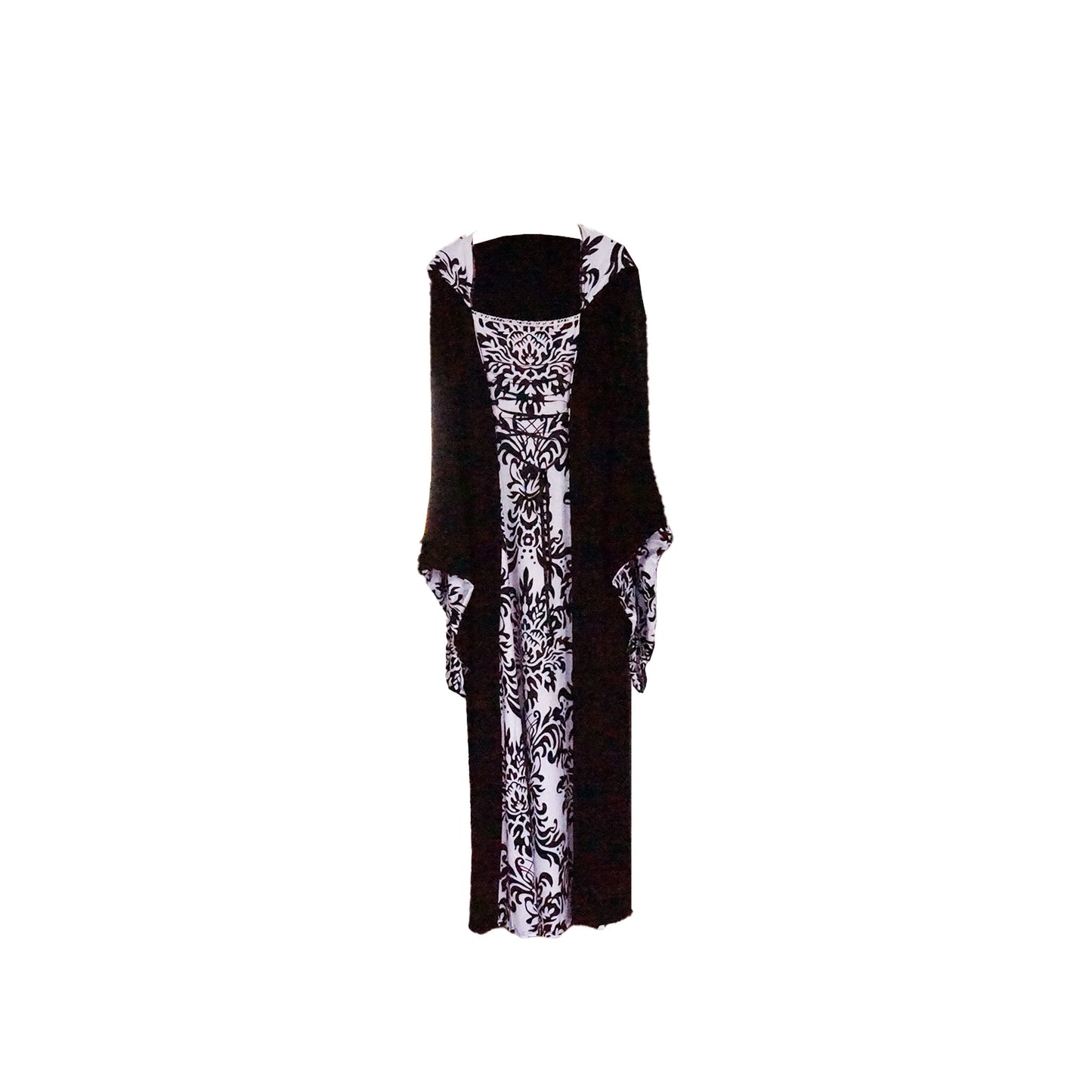 Mittelalterkleid, schwarz-weiß
