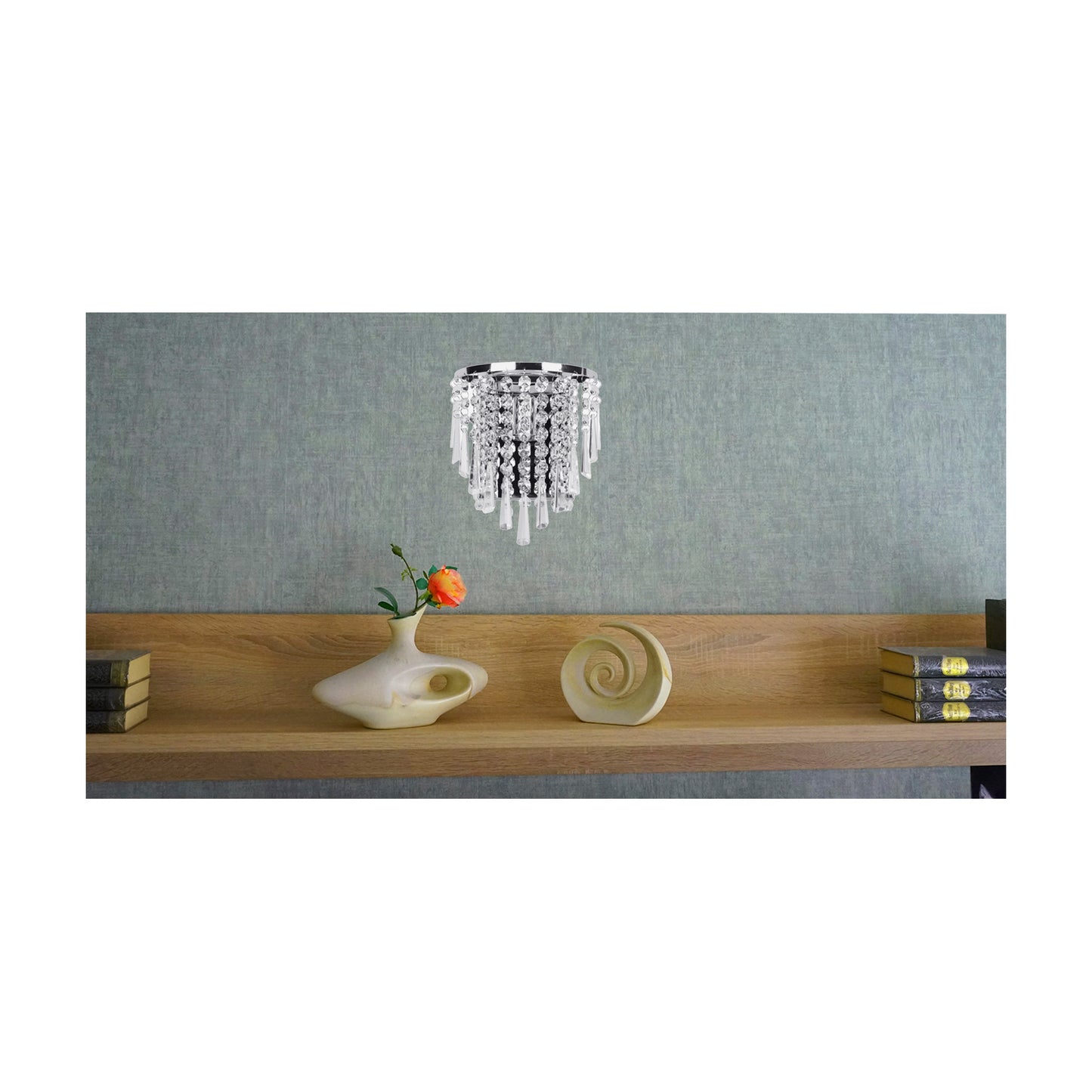 Moderne Kristall Wand Leuchte Chrom