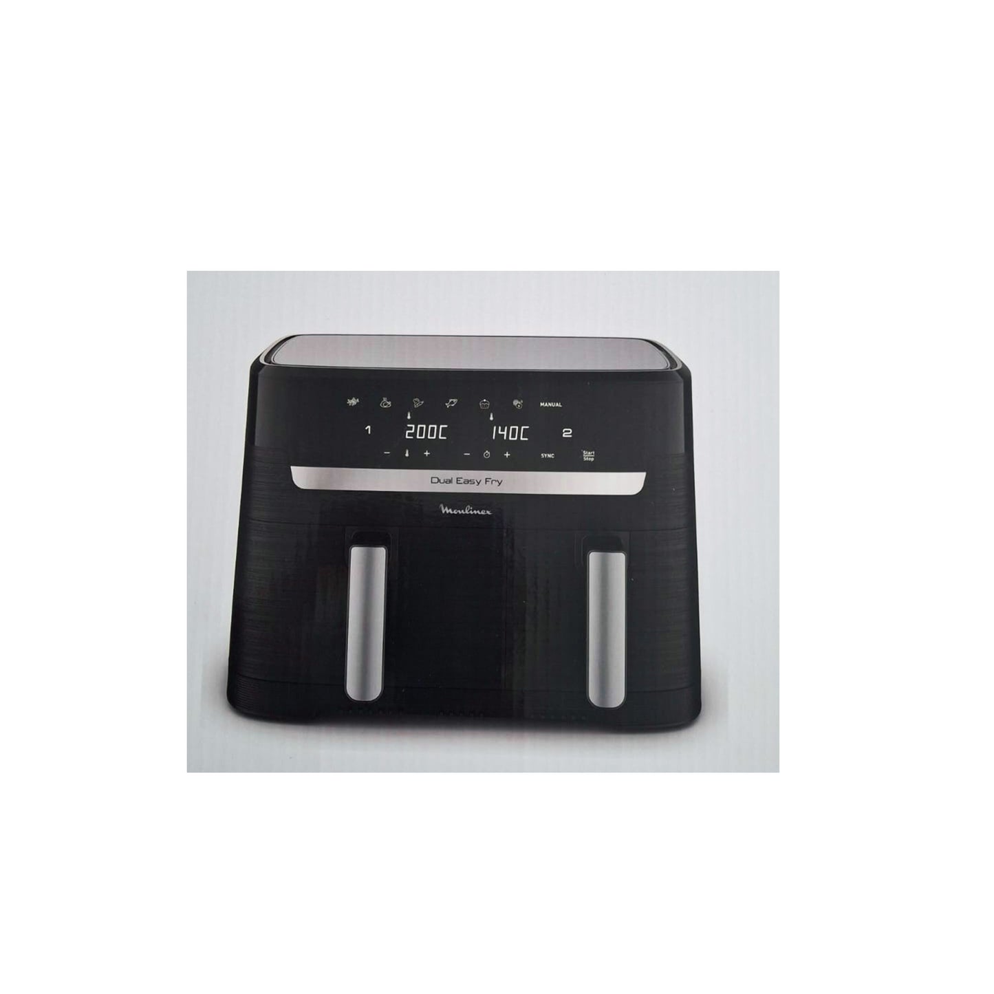 Heißluftfritteuse Moulinex Dual Easy Fry in modernem schwarzen Design