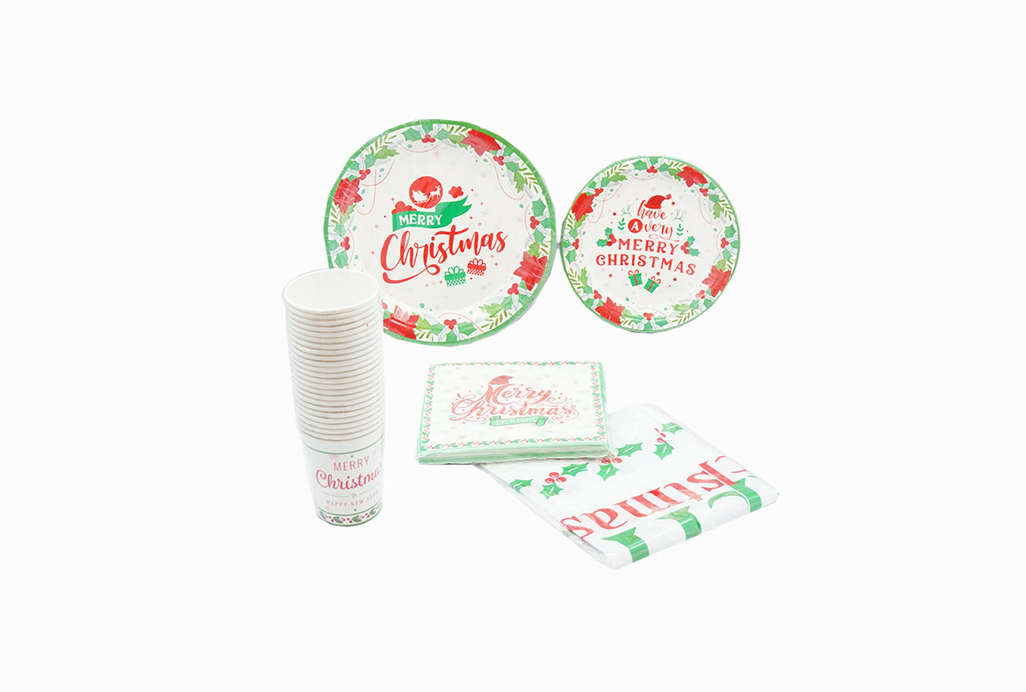 Einweg Partygeschirr Weihnachten 24 Personen