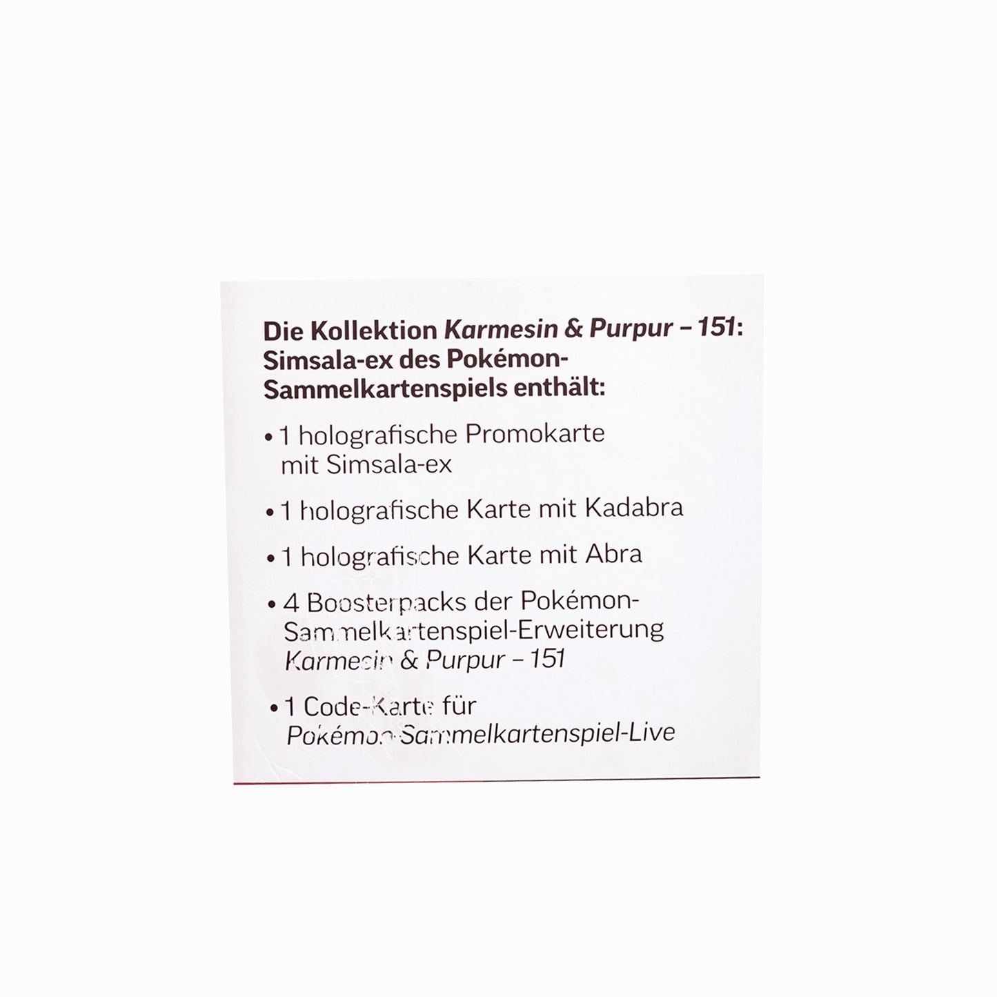 Pokemon Simsala ex Kollektion