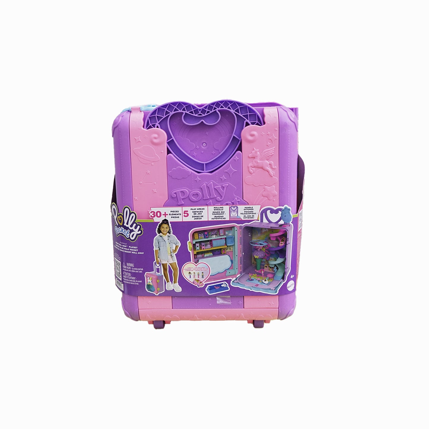 Geschlossener Polly Pocket Rollkoffer als tragbares Spielzeug