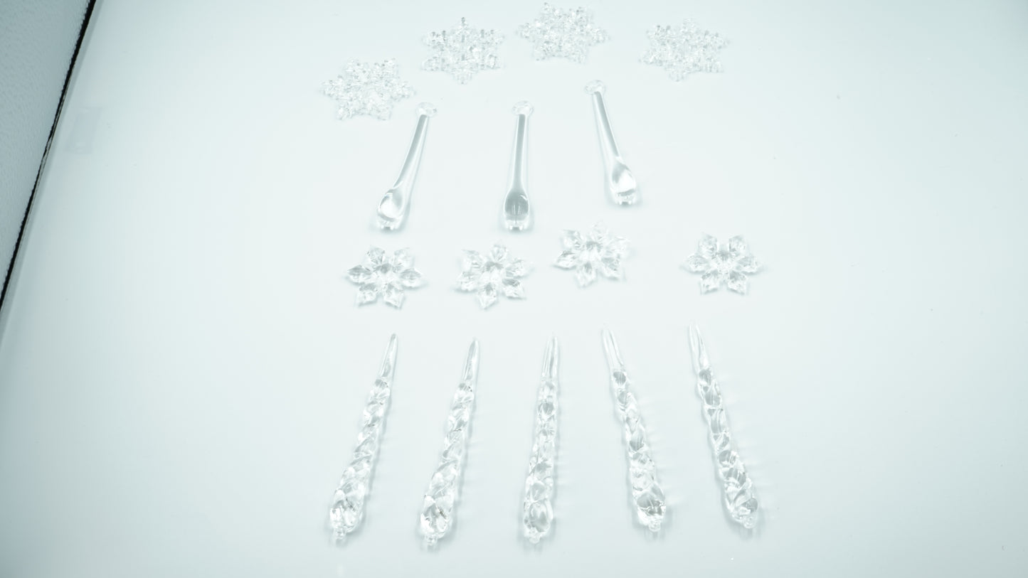 kristallklare Acrylzapfen Winterdeko