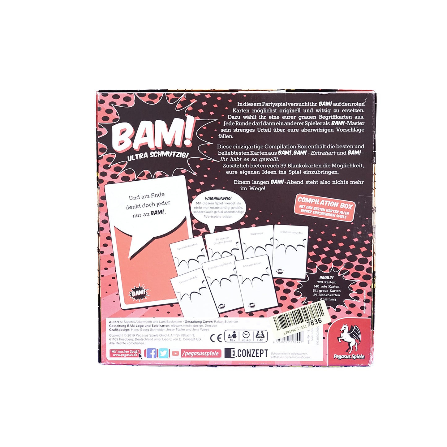 Pegasus Spiele BAM Ultra schmutzig Kartenspiel Verpackung