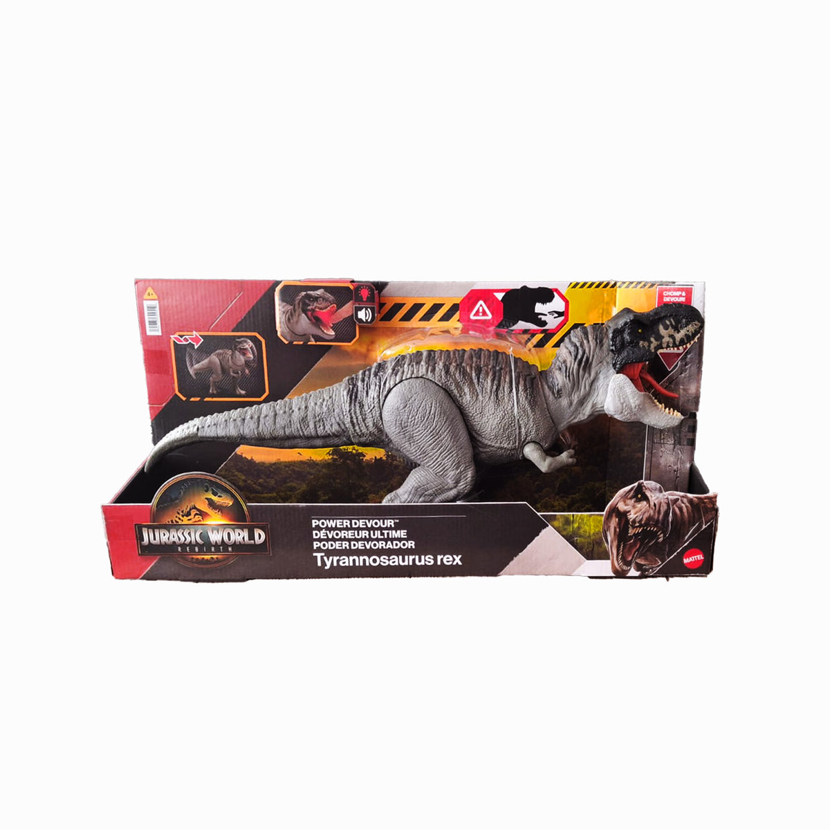 Jurassic World Tyrannosaurus Rex Figur in Seitenansicht