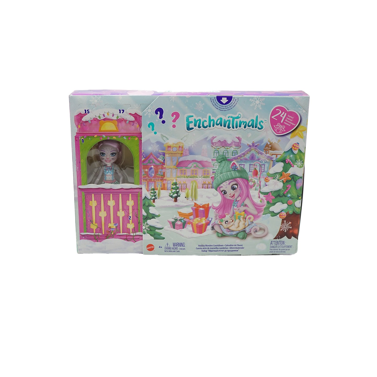 Enchantimals Adventskalender Verpackung mit Sybill Schneeleopard