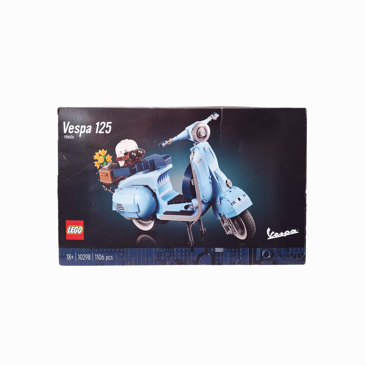 LEGO Icons Vespa 125 10298 in Pastellblau – Vintage Motorroller Modell für Erwachsene