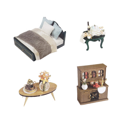 Bastelset Cuteefun DIY Puppenhaus mit Möbeln und Zubehör