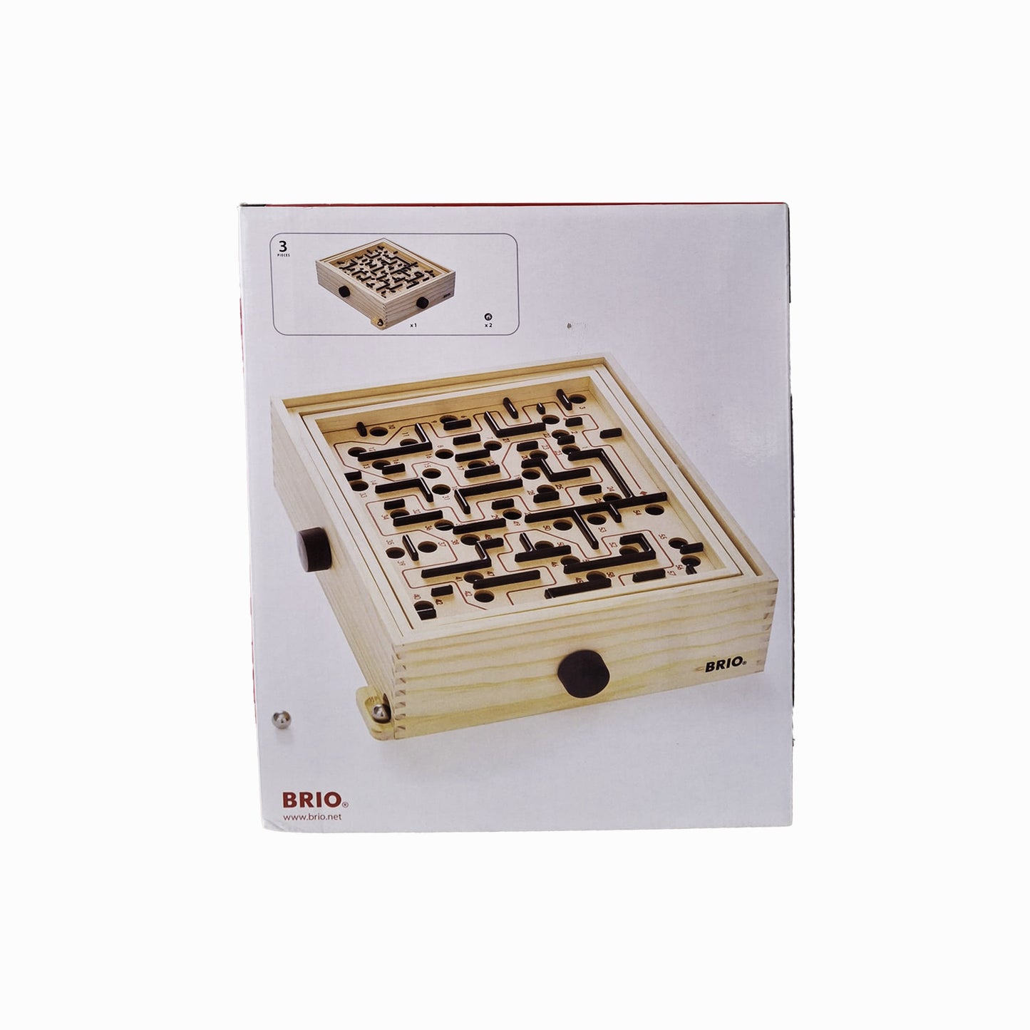 Detail des BRIO Holz-Labyrinths mit beweglicher Spielfläche