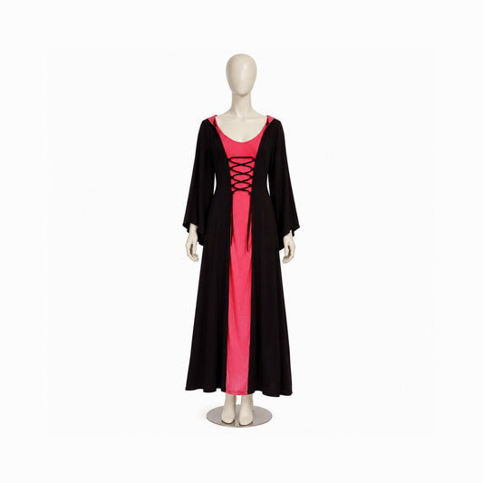 Mittelalterkleid schwarz pink