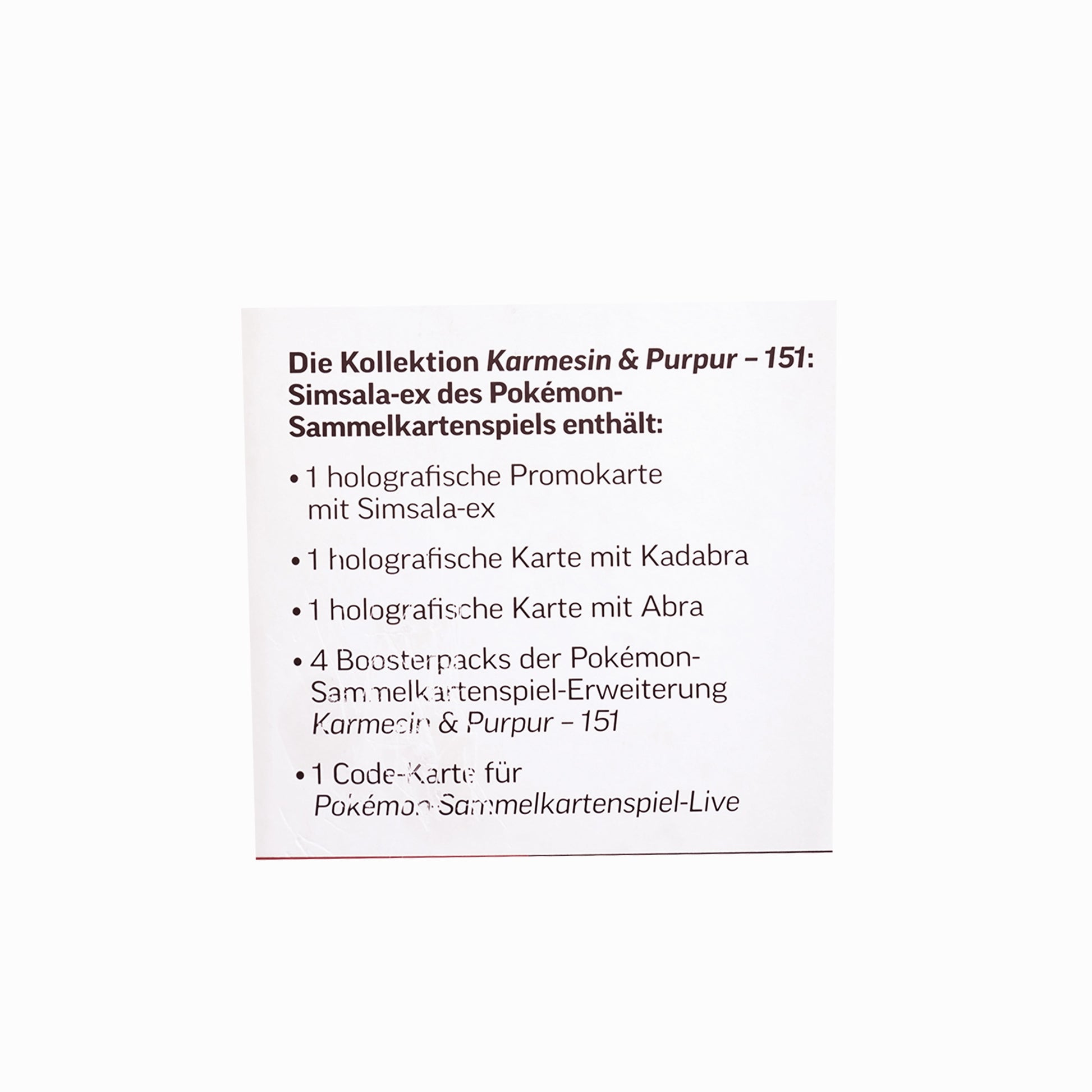 Pokemon Simsala ex Kollektion