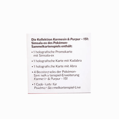 Pokemon Simsala ex Kollektion