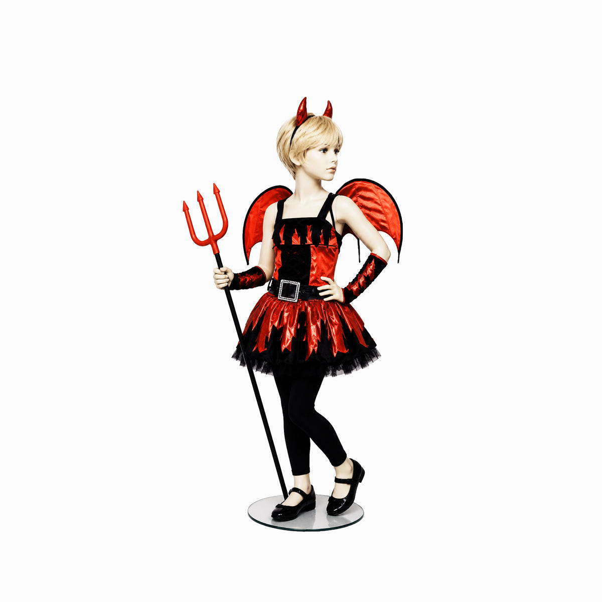 Roter Teufel Mädchen Kostüm für Karneval und Halloween