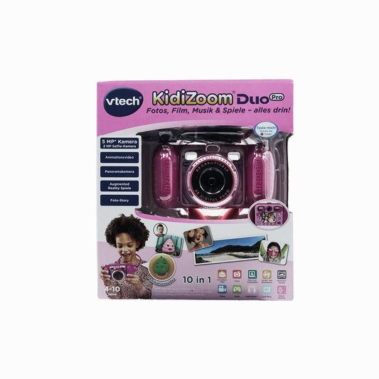 VTech KidiZoom Duo Pro Kinderkamera Rosa – robuste Digitalkamera für Kinder mit Selfie-Funktion und Spielen