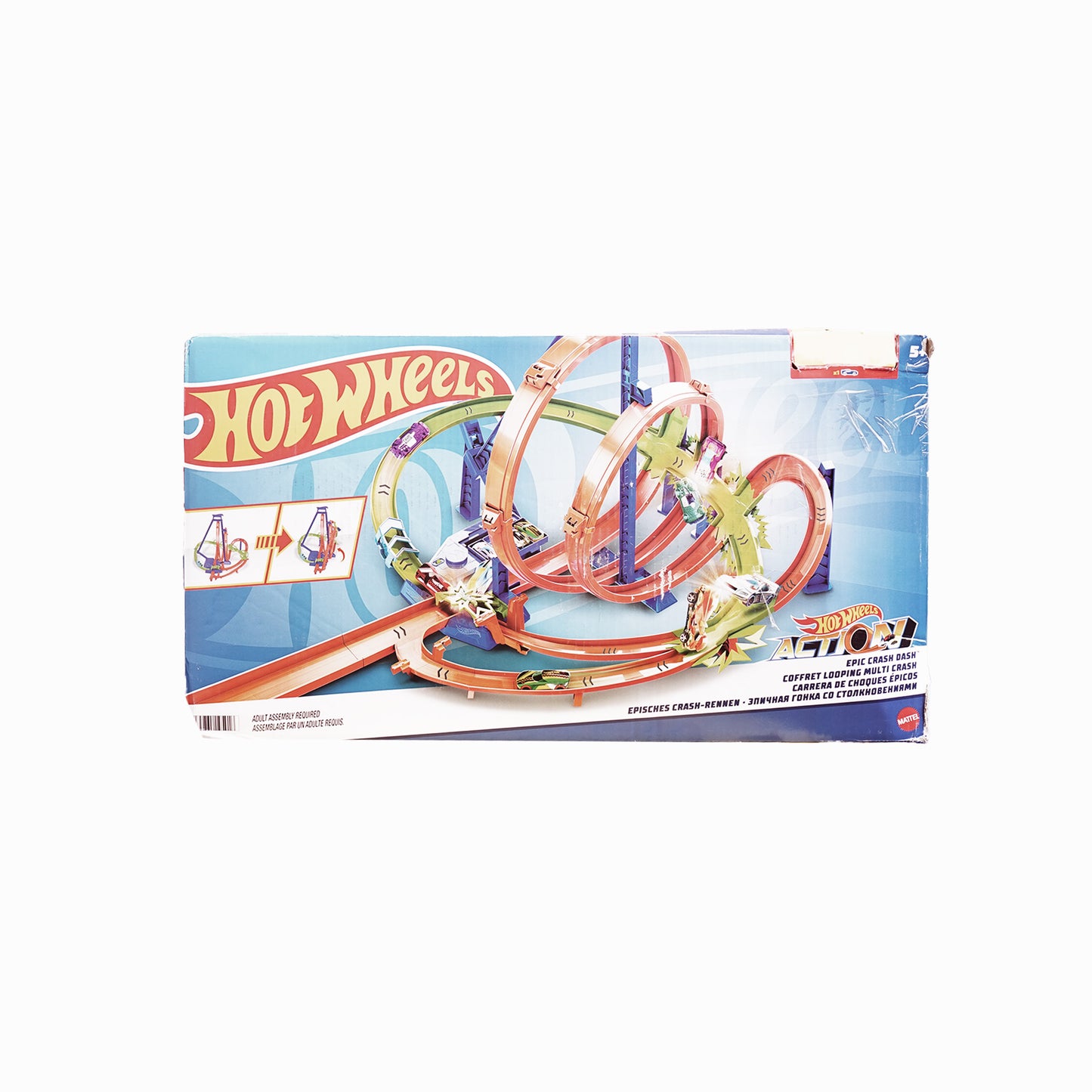 Hot Wheels HTP55 Track Set mit 5 Crash-Zonen und Looping-Bahn