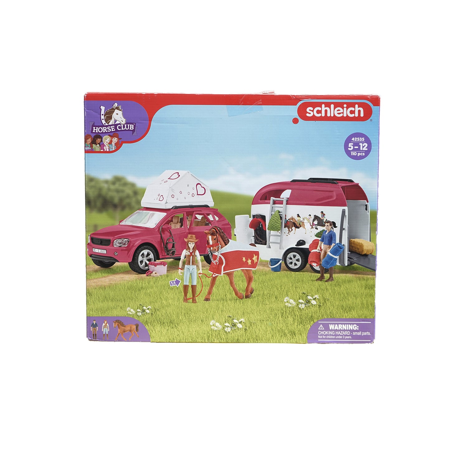 Schleich HORSE CLUB Auto und Pferdeanhänger 42535 mit Pferd und Figur